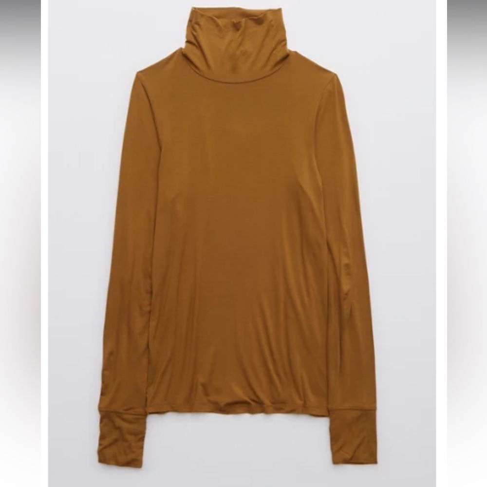 NWT Pair of Aerie Offline Mock Neck Long Sleeve Tops L
